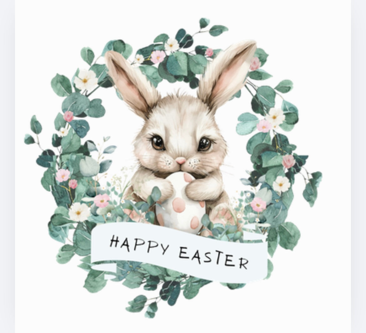 Easter bunny wreath DTF (POD) exclusive