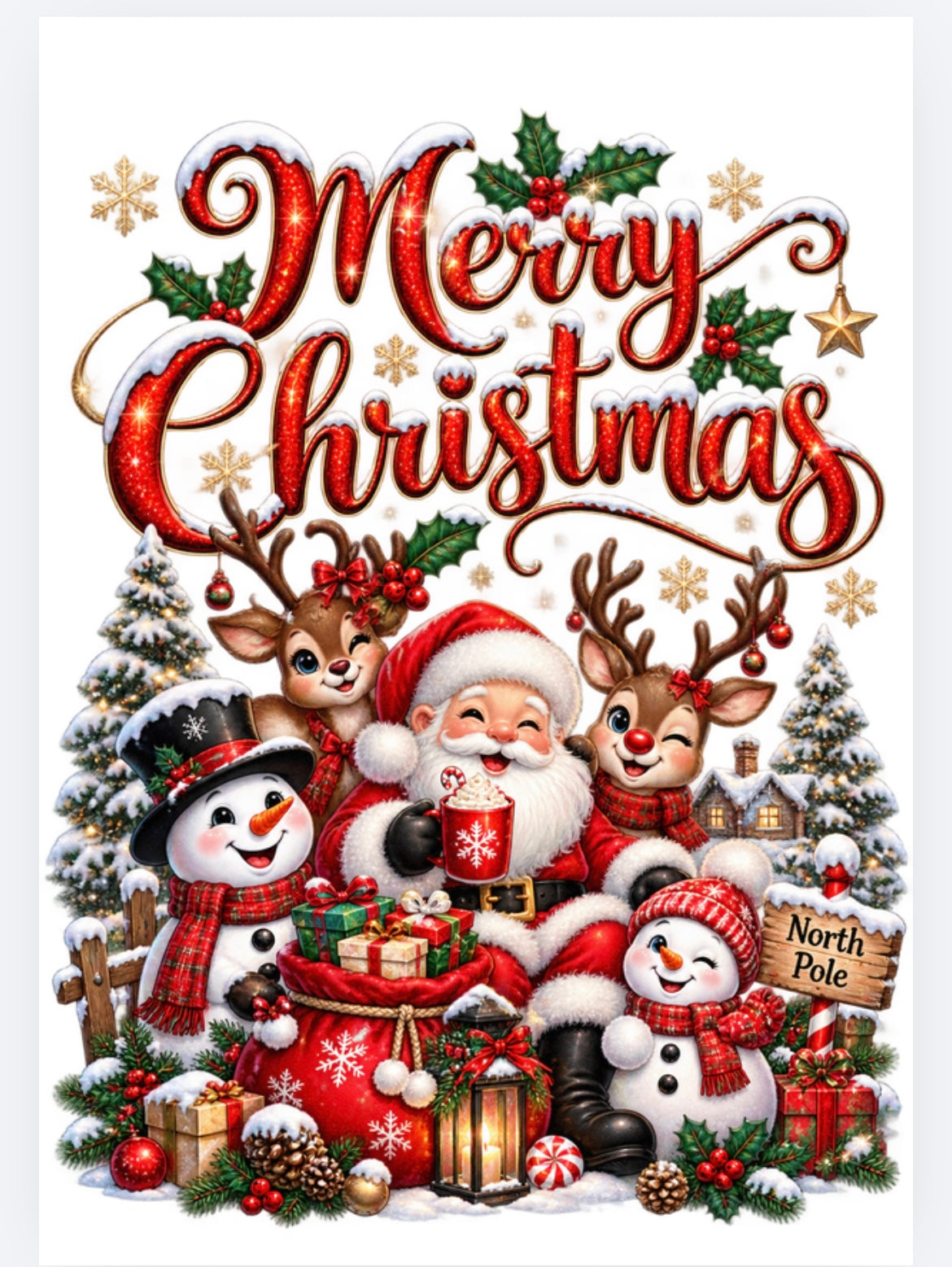 book vase merry christmas designs exclusive UVDTF (UVPOD)