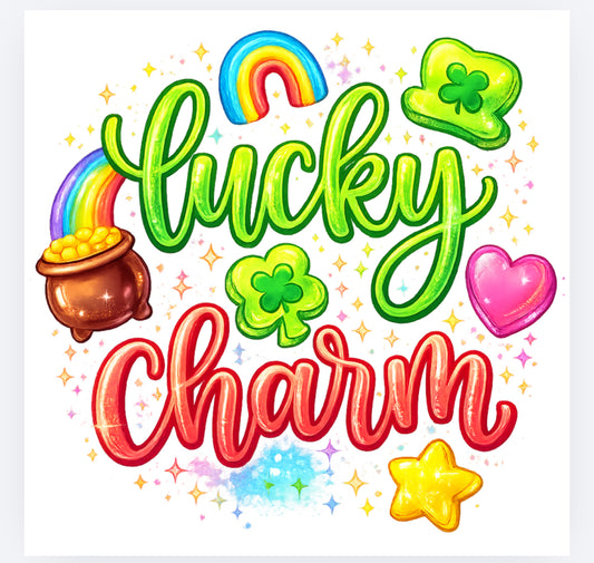 Lucky charm with rainbow st Patrick’s Day DTF (POD) exclusive