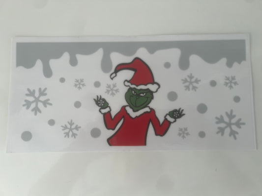 Grinch in snowflakes wrap