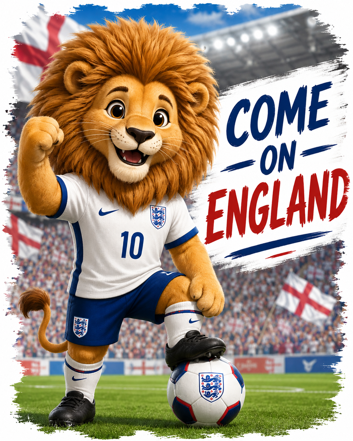 Come on England lion DTF (POD) exclusive