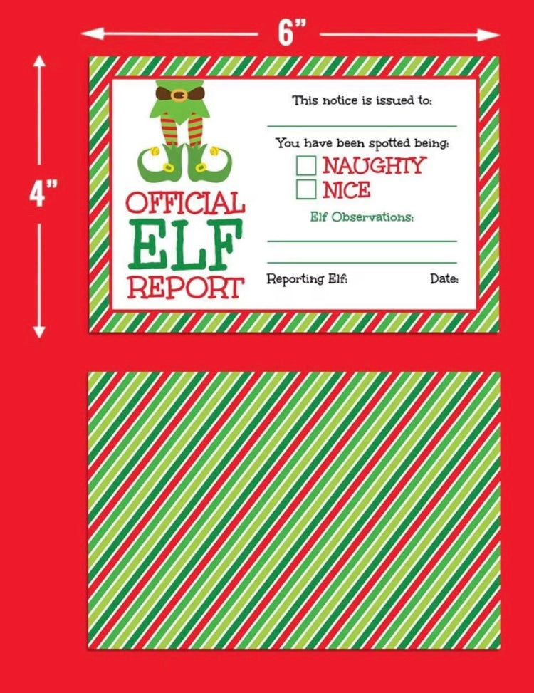 Elf naughty or nice report card