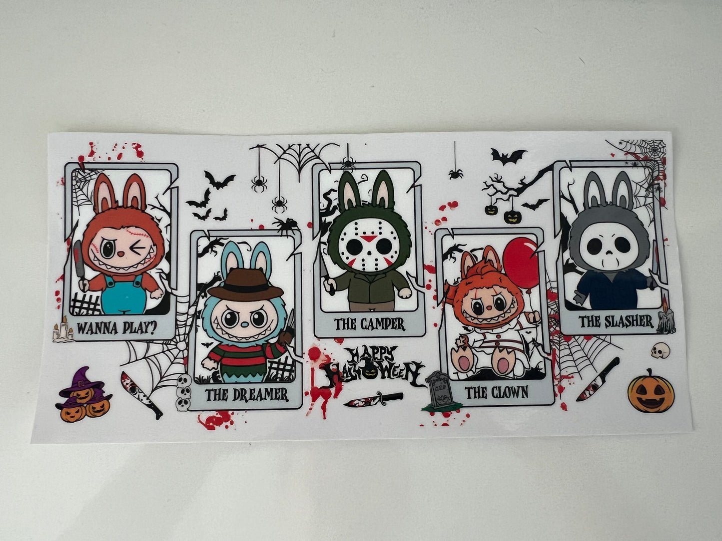 Labubu Halloween  characters on cards wrap exclusive