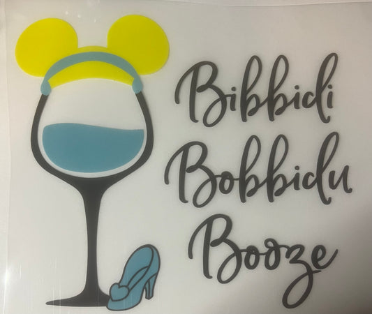 Drinkerbell bibbidi bobbidu booze DTF transfer POD