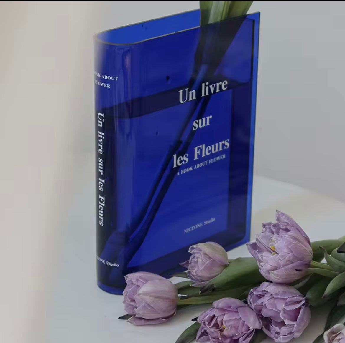 Book vase in colour (acrylic)- CANNOT be sent using large letter postage!
