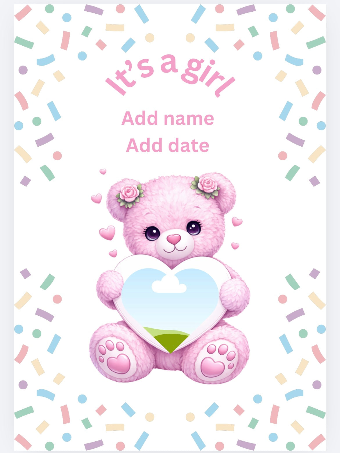 book vase bear baby arrival announcement customised UVDTF (UVPOD)