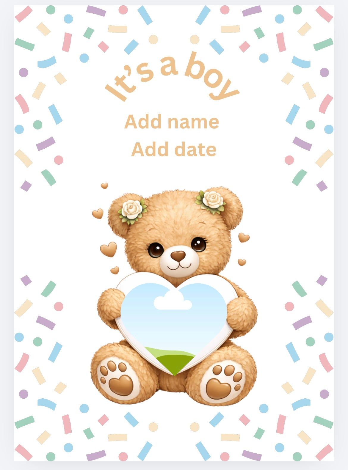 book vase bear baby arrival announcement customised UVDTF (UVPOD)