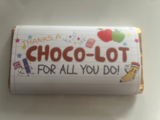 Thanks a chocolot chocolate bar wrapper