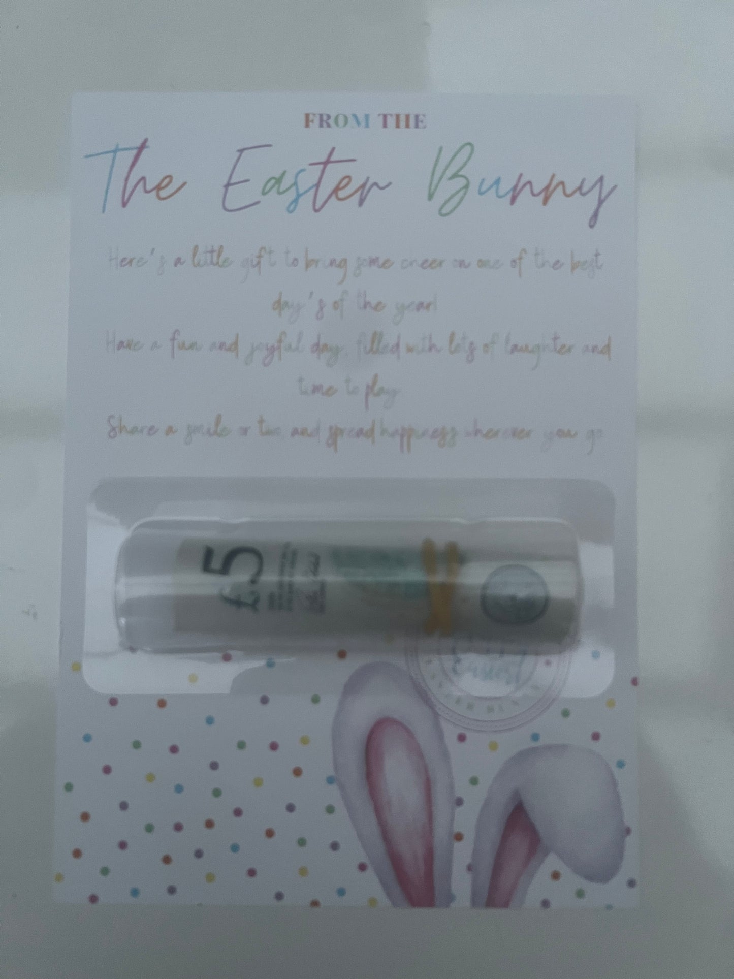 Easter bunny (colourful) money card matching items available  (money not included)