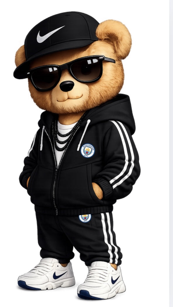 Trendy football bear - Manchester City DTF (POD) exclusive