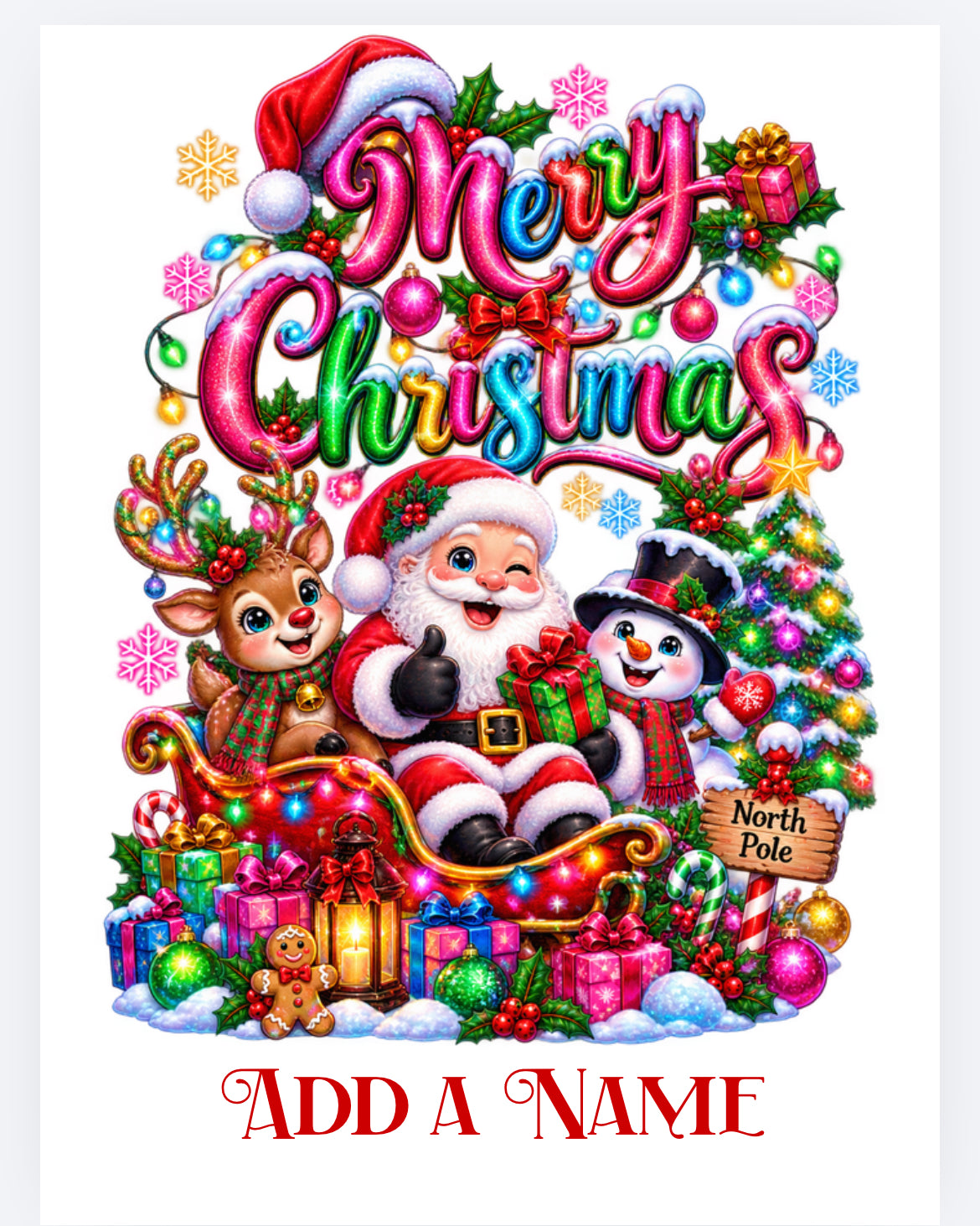 Christmas sack Santa scene DTF (POD) exclusive