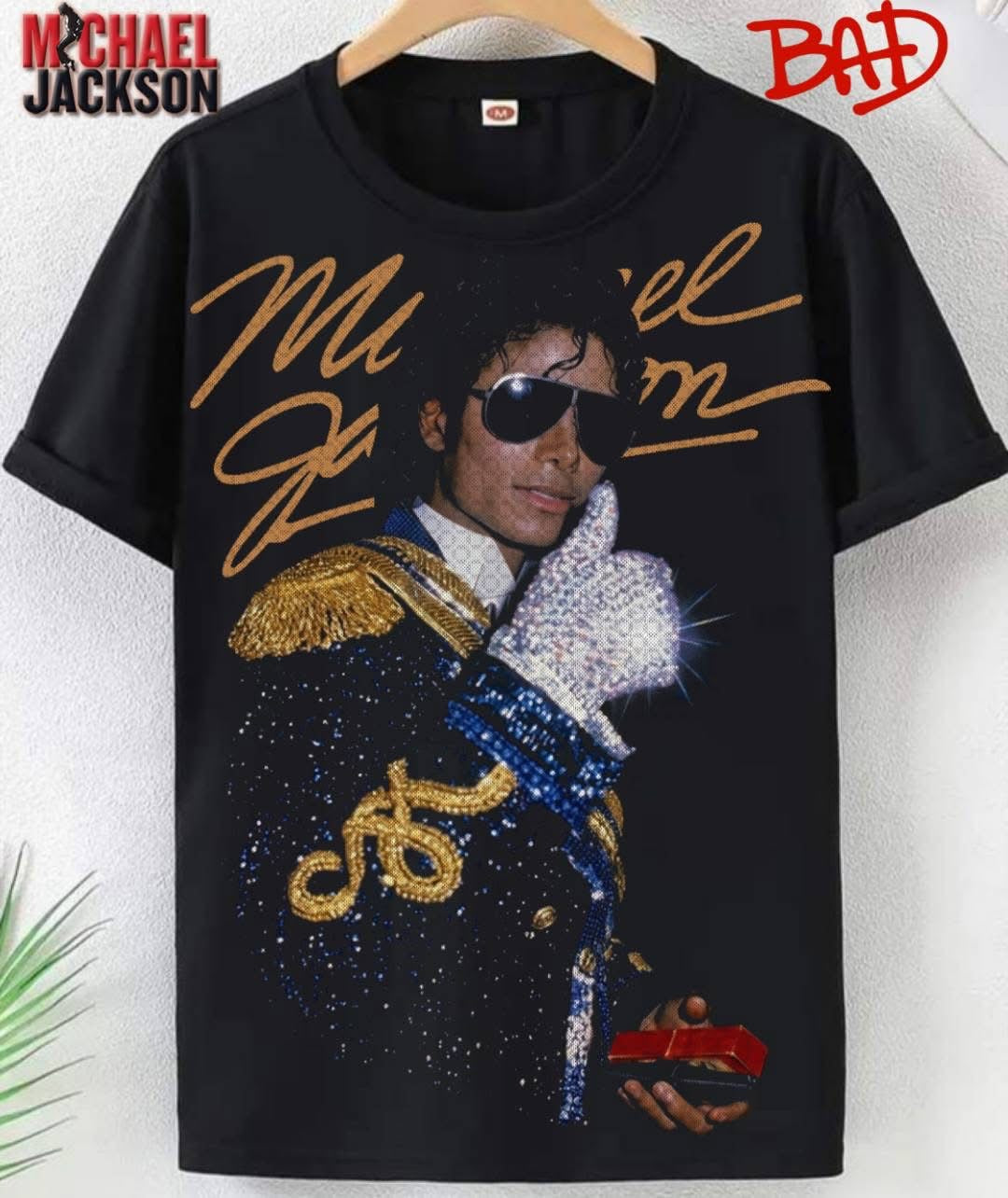 Michael Jackson semitone  DTF (POD) exclusive - these require being pressed into black clothing, read description