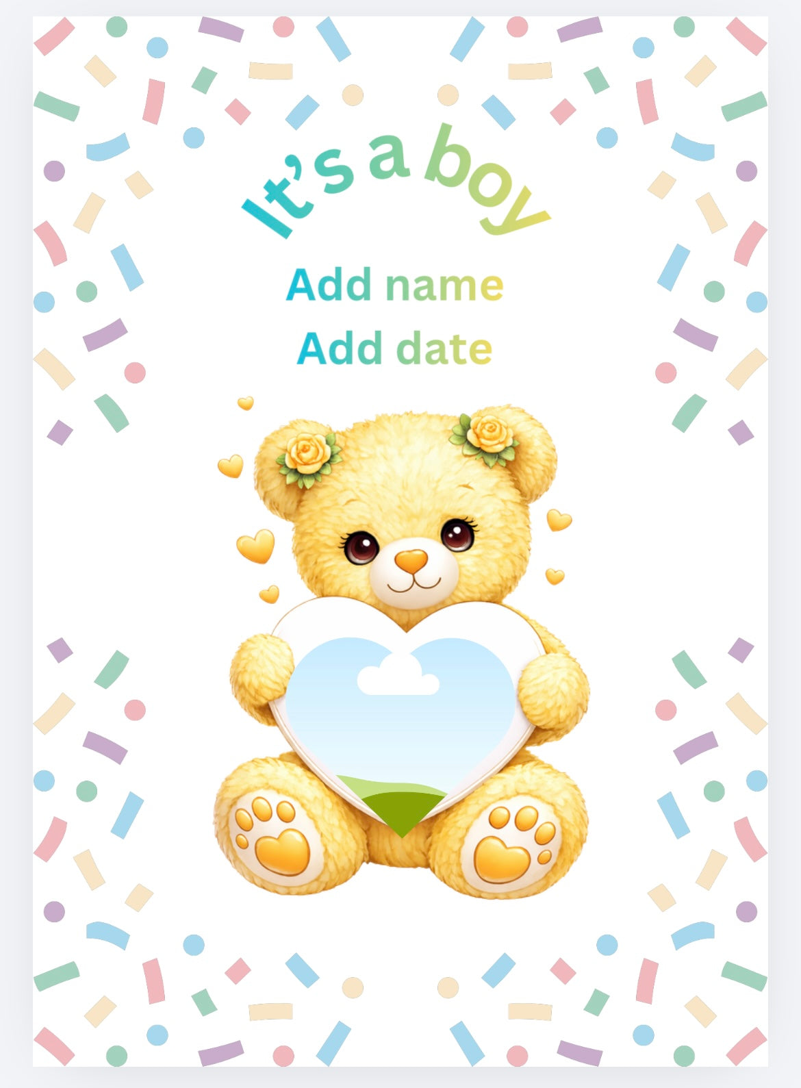 book vase bear baby arrival announcement customised UVDTF (UVPOD)