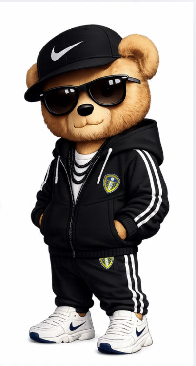 Trendy football bear -Leeds united DTF (POD) exclusive