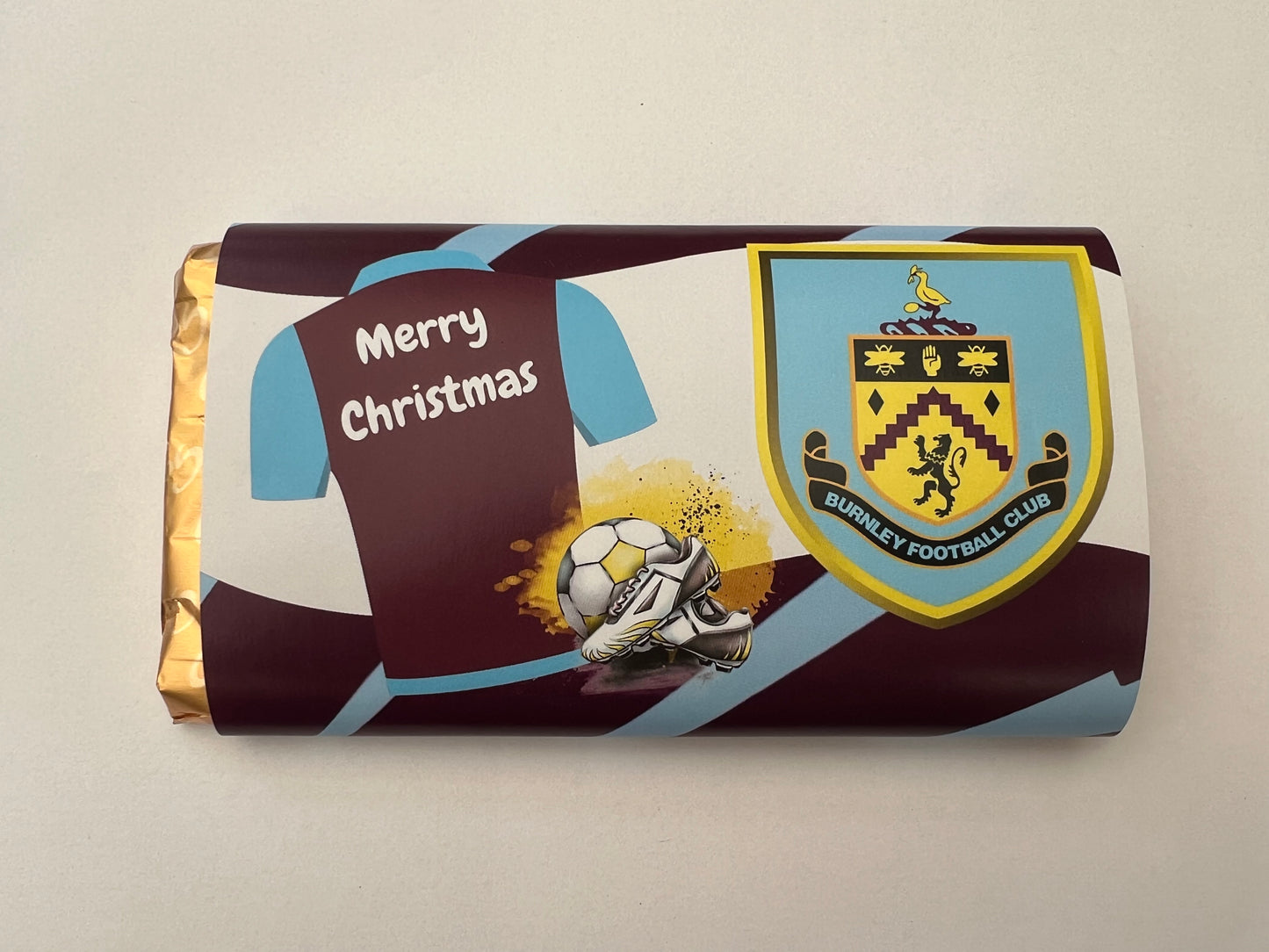 Christmas Football team chocolate wrapper (chocolate not included)