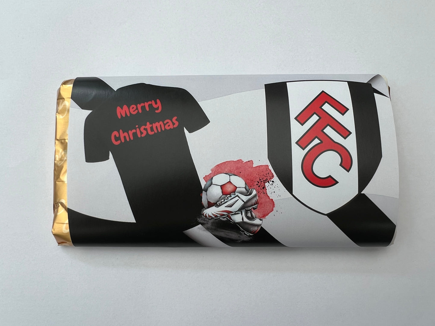 Christmas Football team chocolate wrapper (chocolate not included)