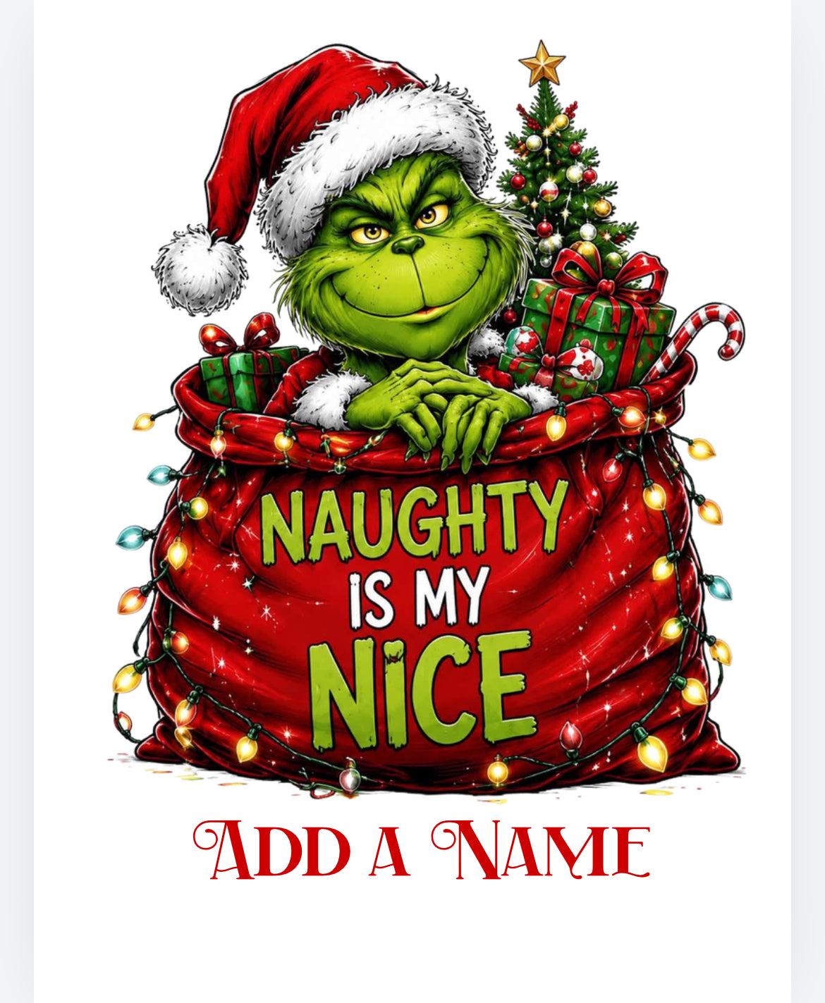 Christmas sack grinch  DTF (POD) exclusive