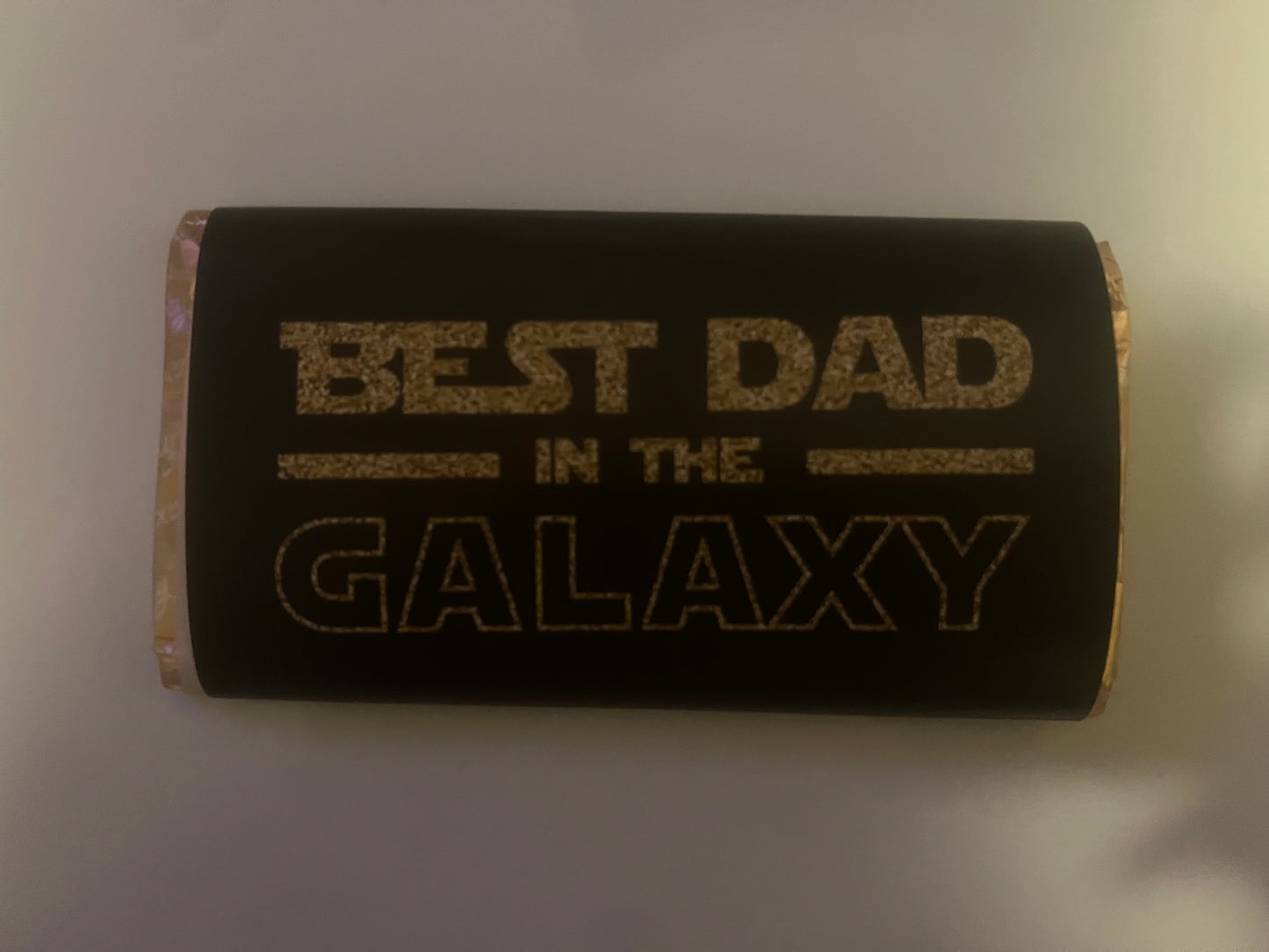 Best dad in the galaxy fathers Day chocolate wrapper (chocolate not included)
