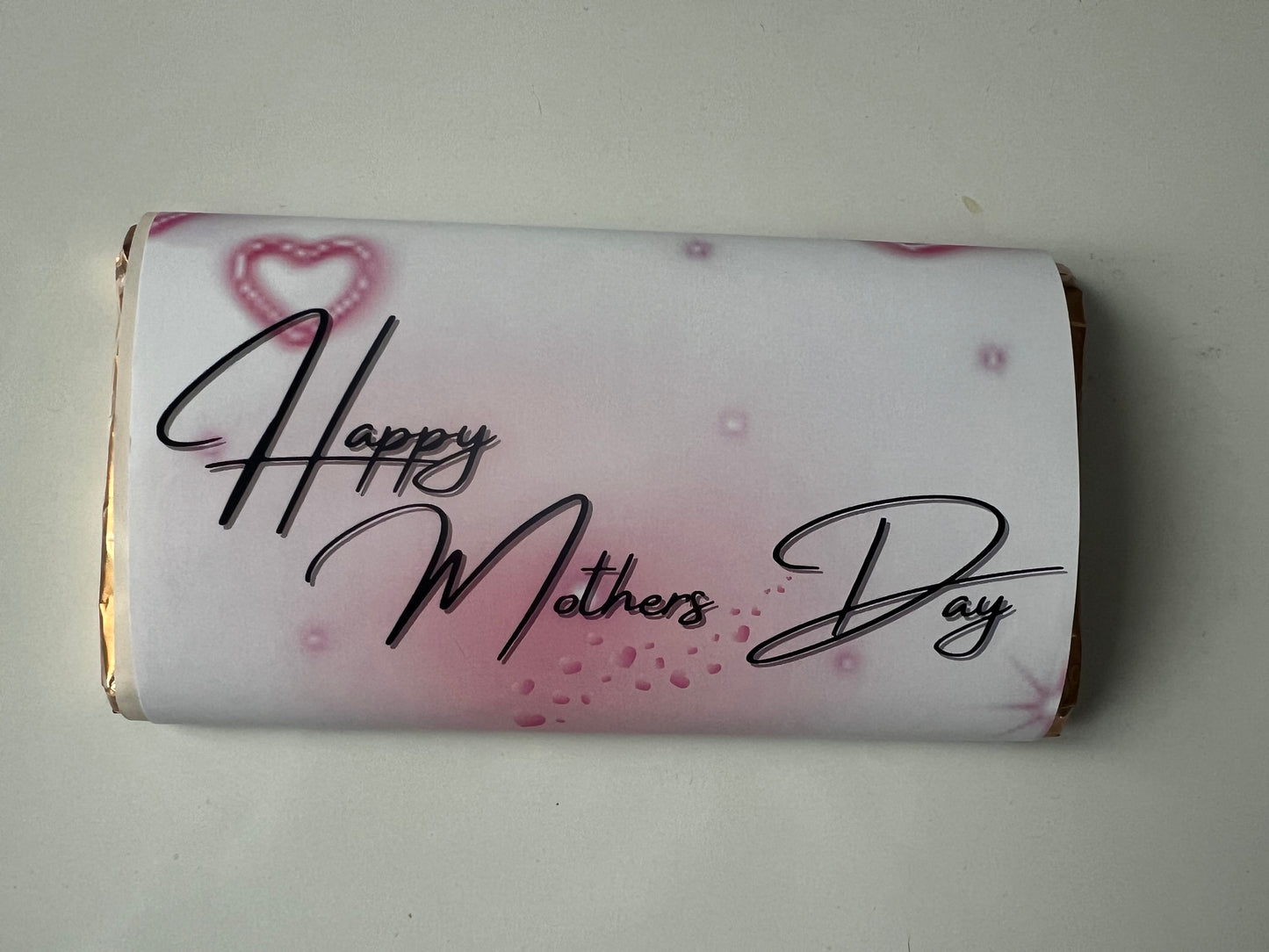 Happy Mother’s Day hearts chocolate wrapper (chocolate not included)