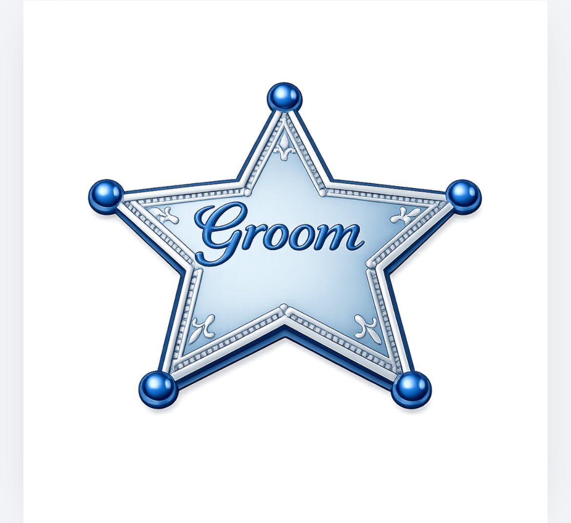 Hen / stag sheriffs badge  DTF (POD) exclusive
