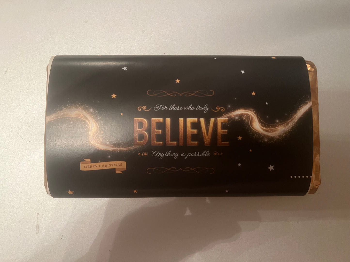 Believe in the magic chocolate bar wrapper