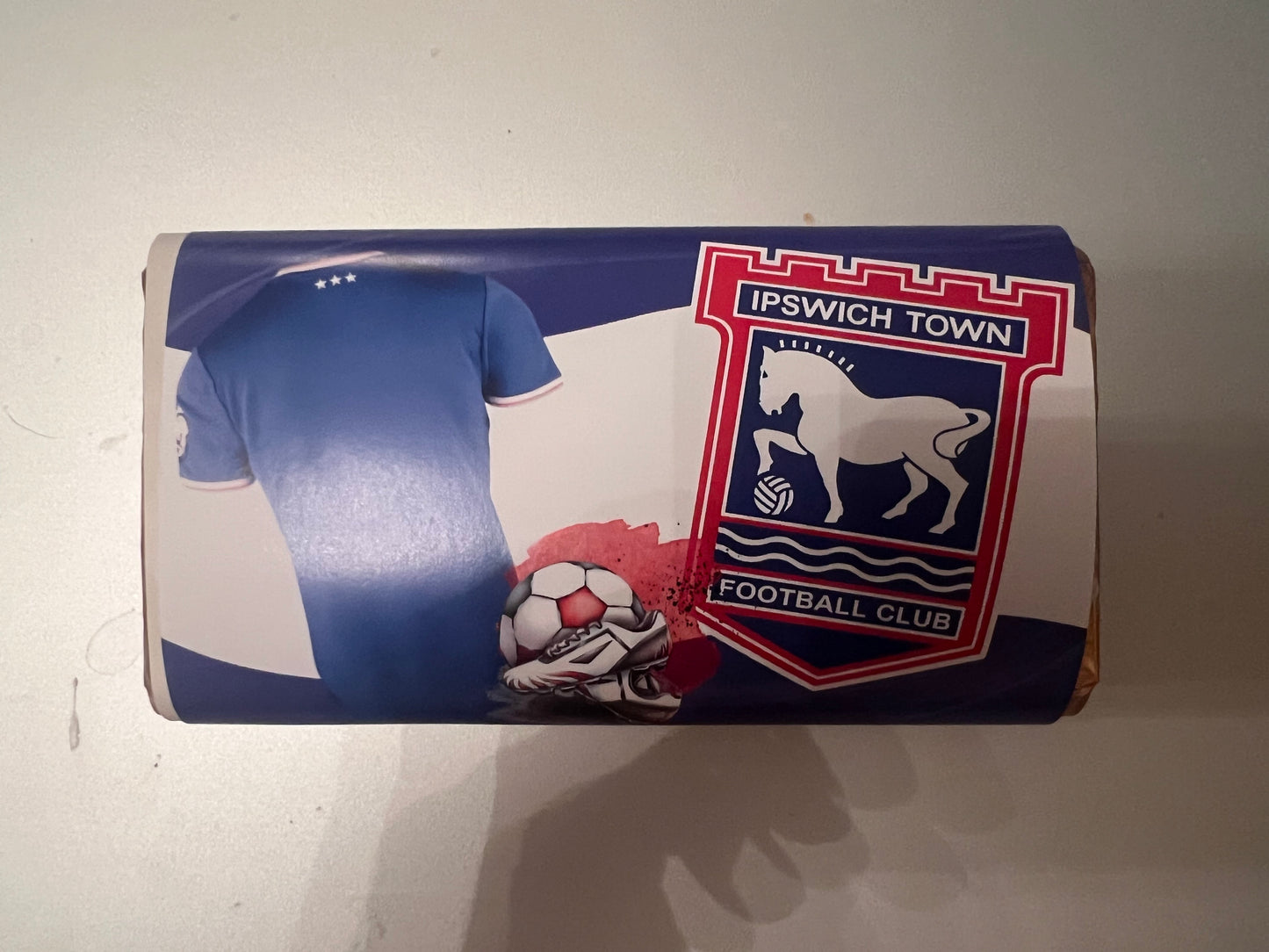 Football team chocolate wrapper (chocolate not included)