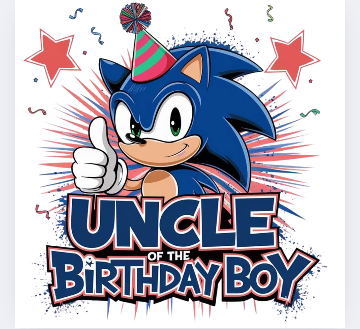 Sonic Birthday boy  DTF transfer POD