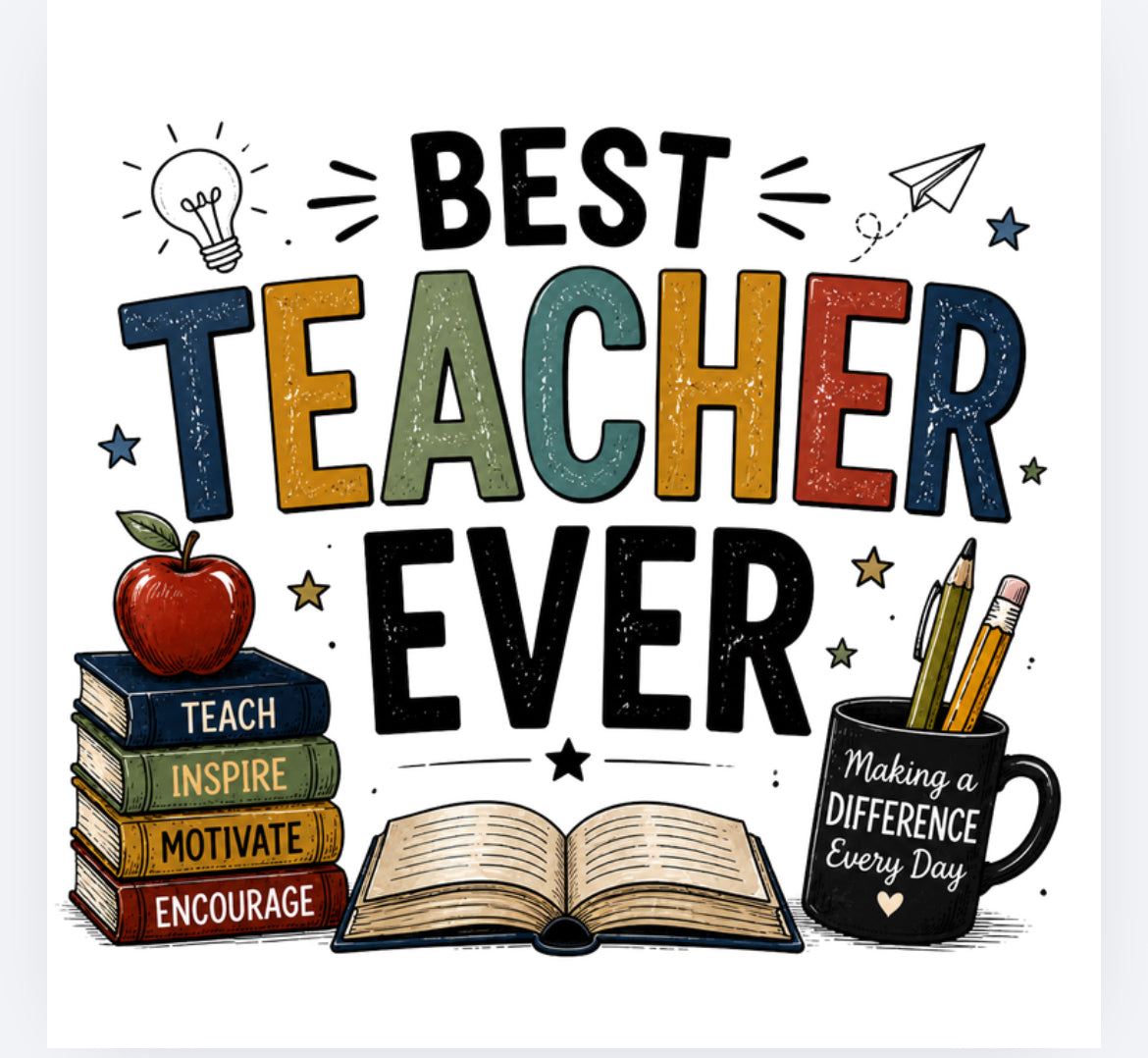 Best teacher ever decal (UVPOD)