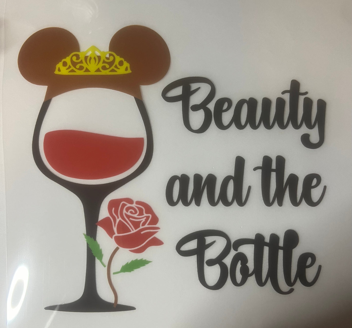 Drinkerbell beauty and the bottle DTF transfer POD