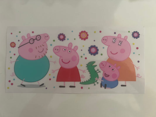 Peppa pig family with flowers wrap