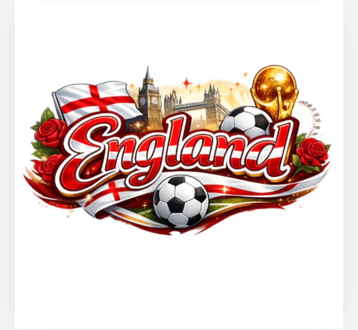 England Football World Cup 2026 roses  DTF (POD) exclusive