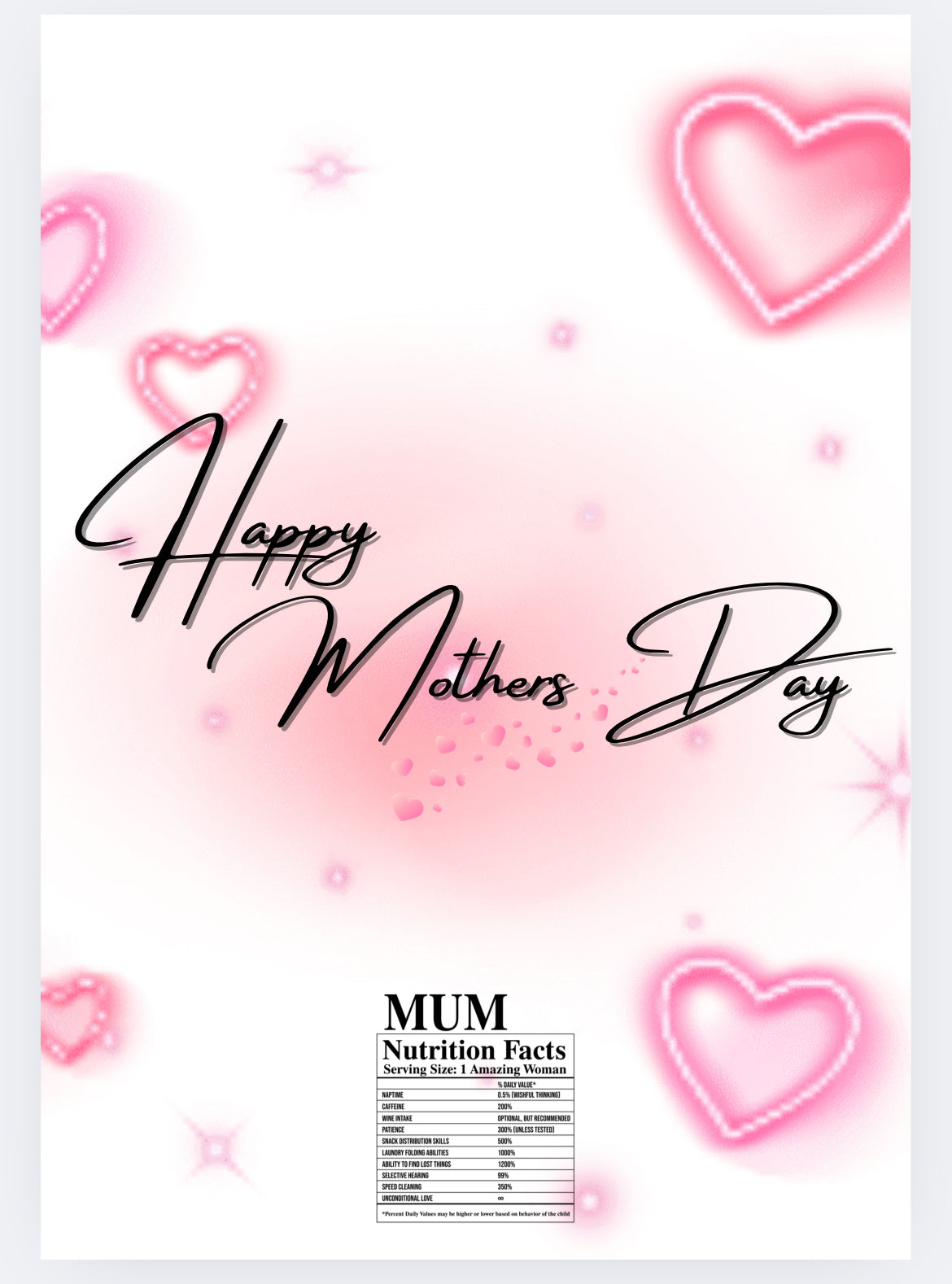 Happy Mother’s Day hearts chocolate wrapper (chocolate not included)
