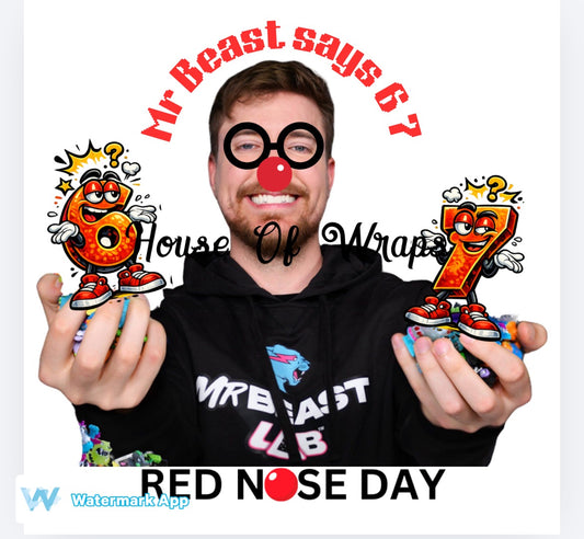 Mr beast labs 6 7 Red Nose Day DTF (POD) exclusive