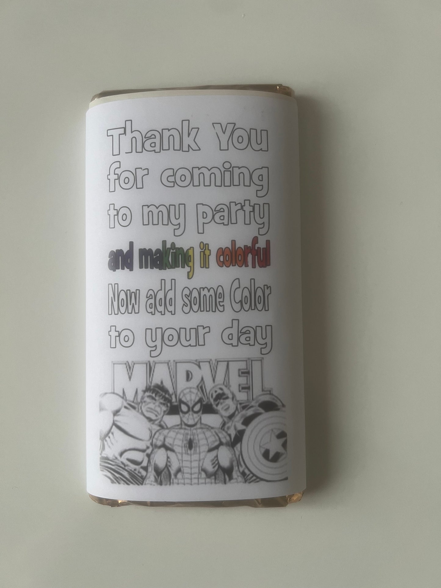 Colour your own birthday wrappers and treat bag set to clear