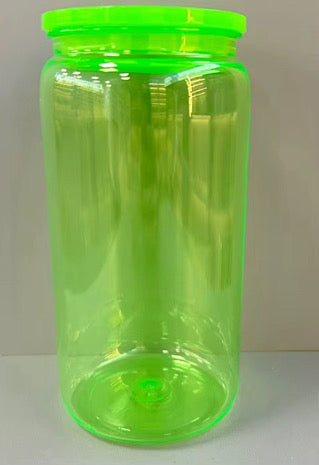 16oz BPA free plastic florescent libbey cans - cannot be sent by large letter postage