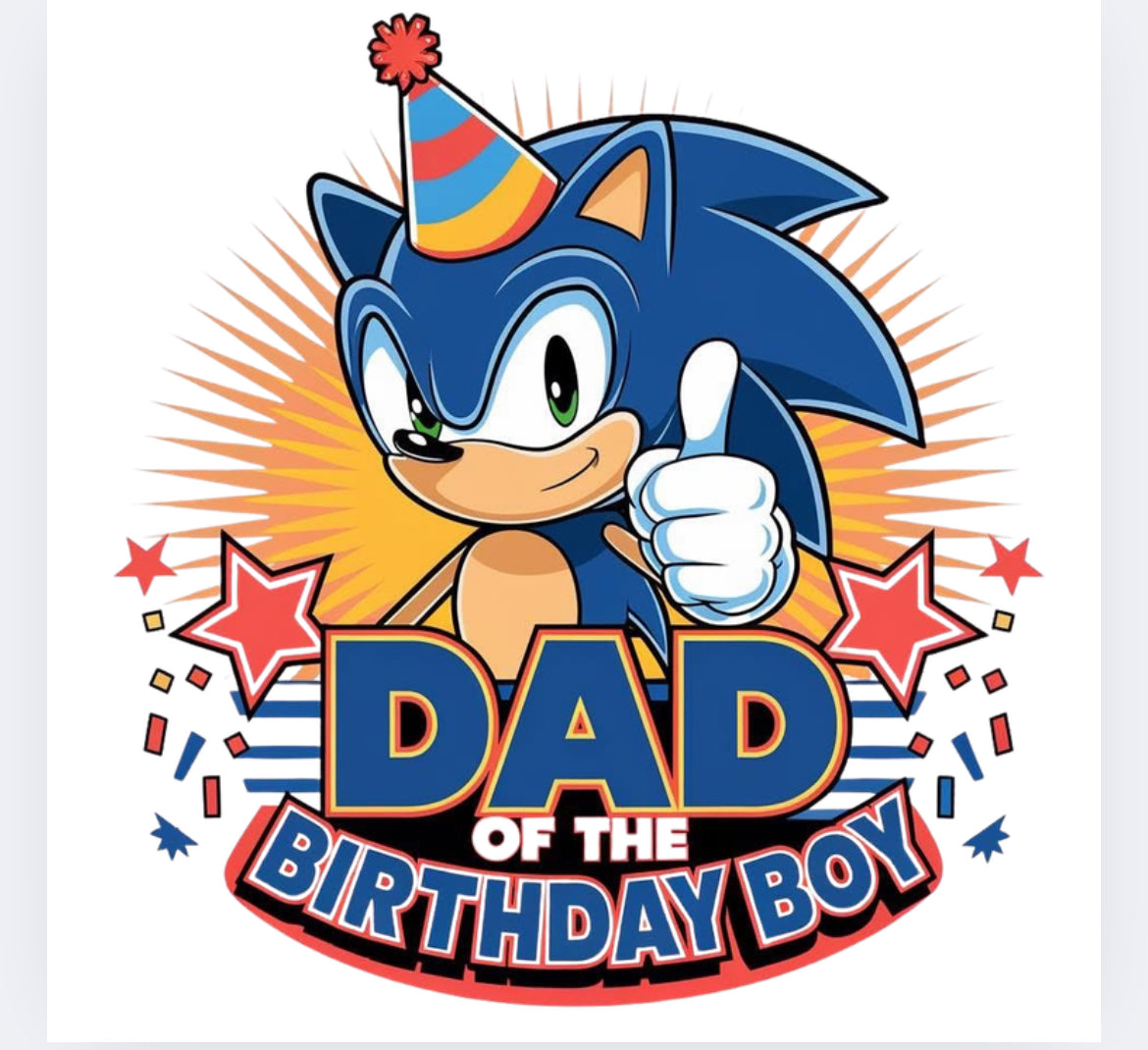 Sonic Birthday boy  DTF transfer POD