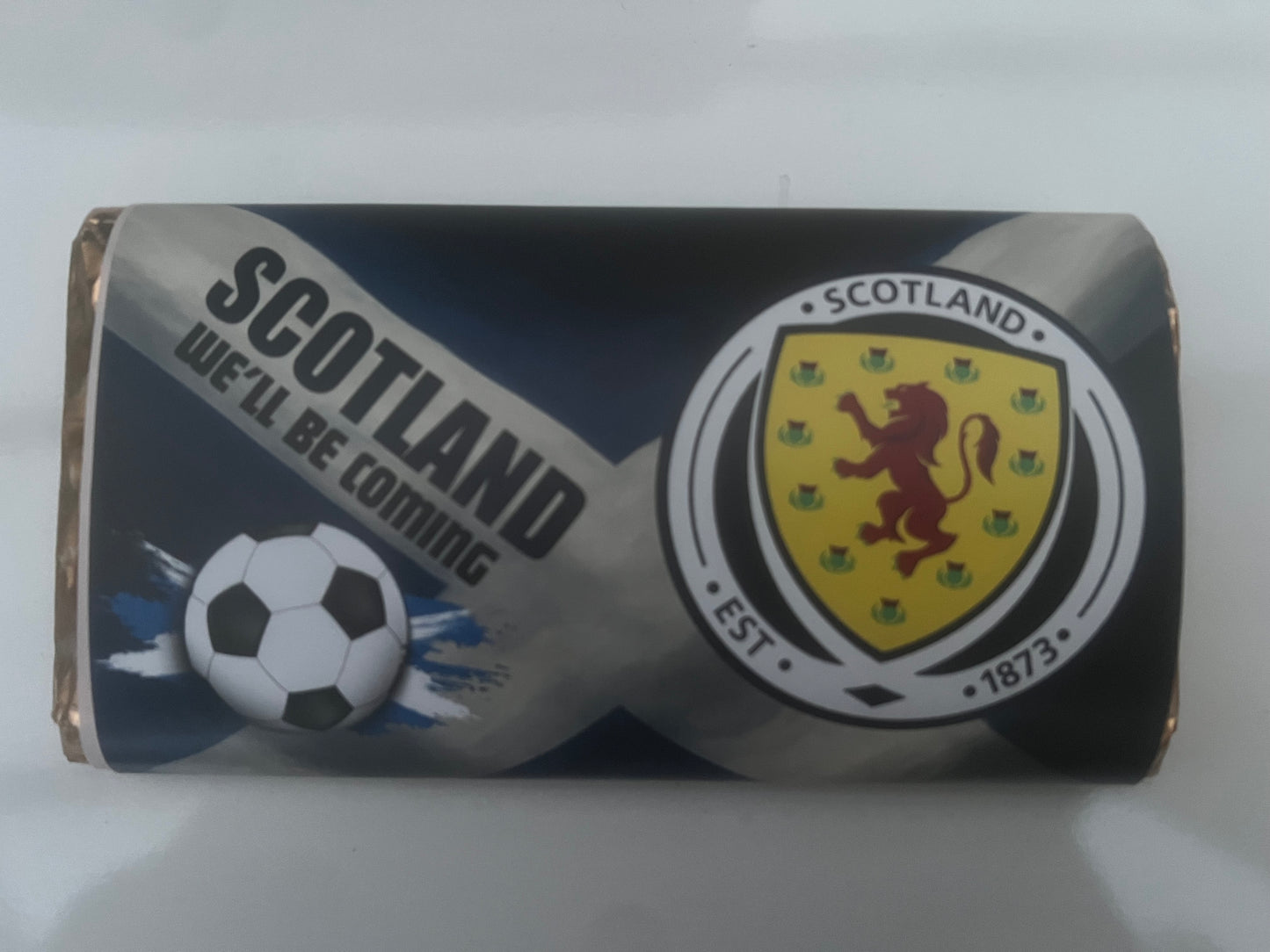 Scotland flag football team World Cup 2026 chocolate wrapper (chocolate not included)