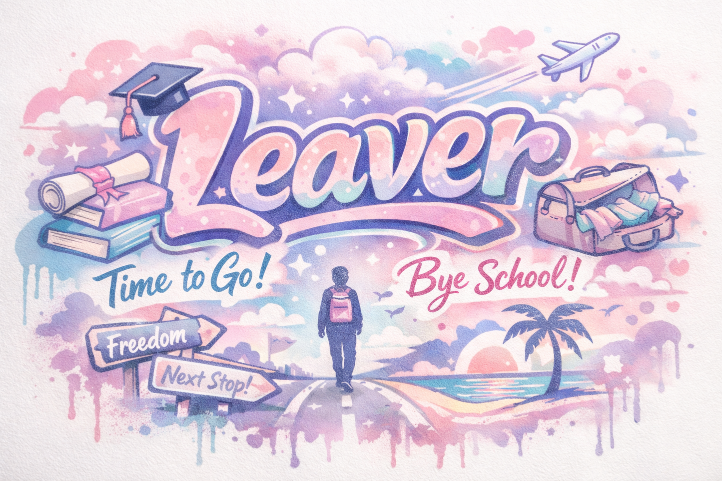 A6 Leaver pastel DTF transfer exclusive