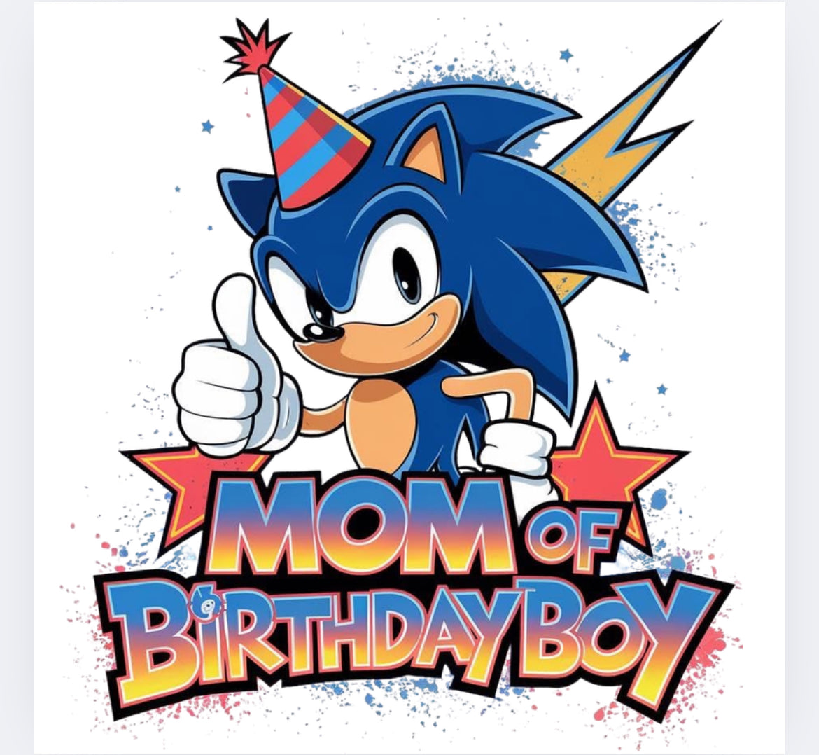 Sonic Birthday boy  DTF transfer POD