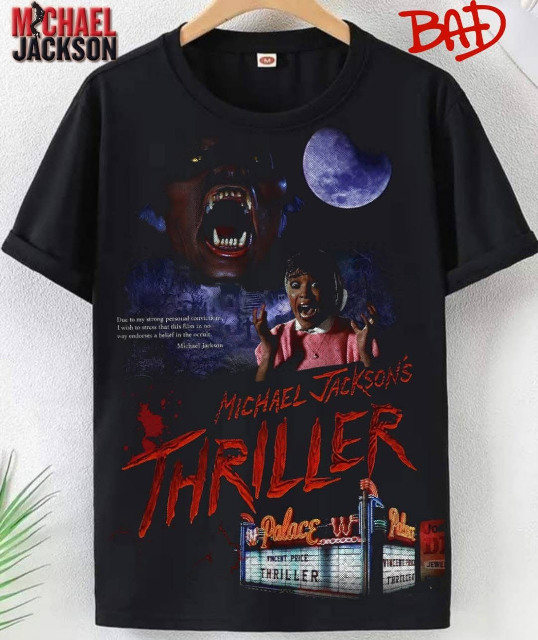 Michael Jackson semitone  DTF (POD) exclusive - these require being pressed into black clothing, read description