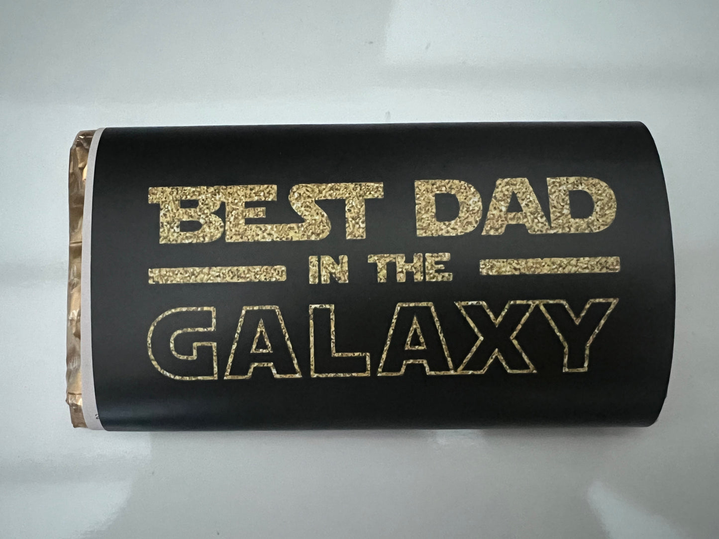 Best dad in the galaxy fathers Day chocolate wrapper (chocolate not included)