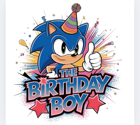 Sonic Birthday boy  DTF transfer POD