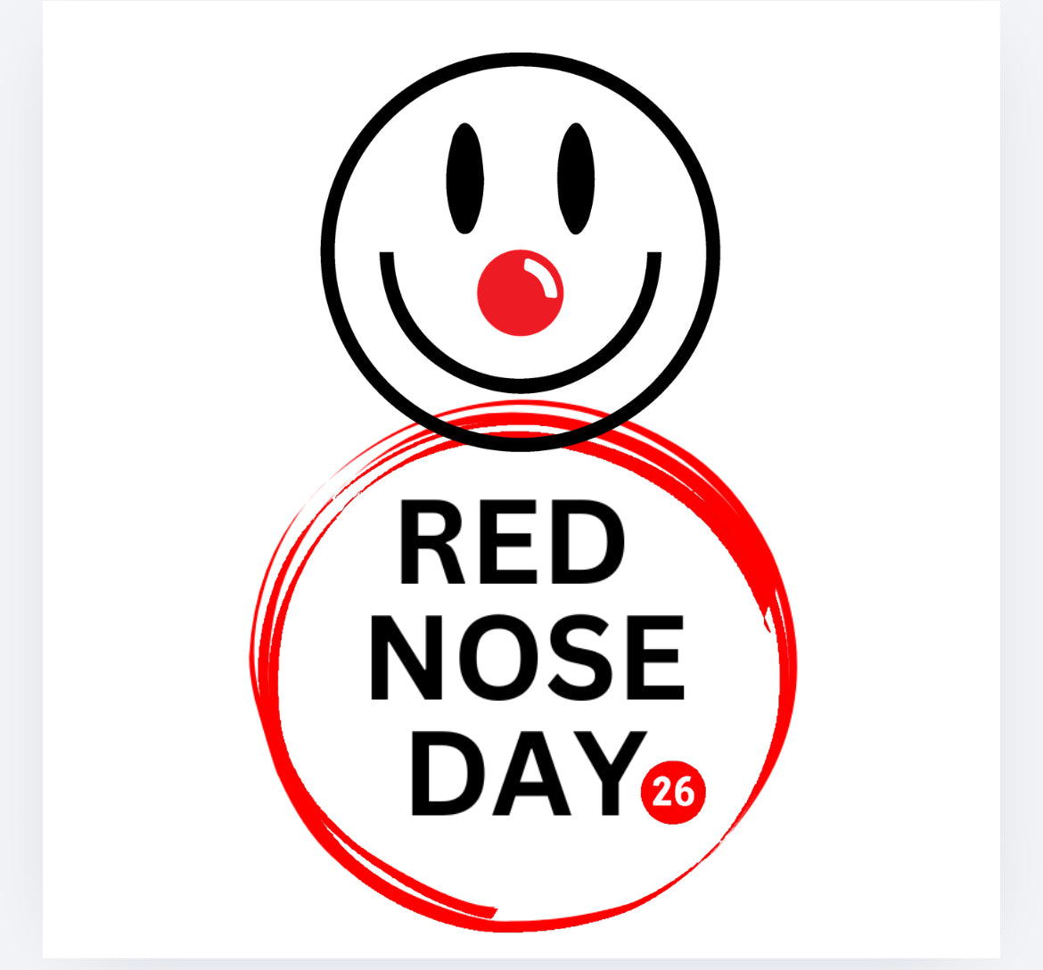 Snow man style Red Nose Day DTF (POD) exclusive (grey background is for the picture only)