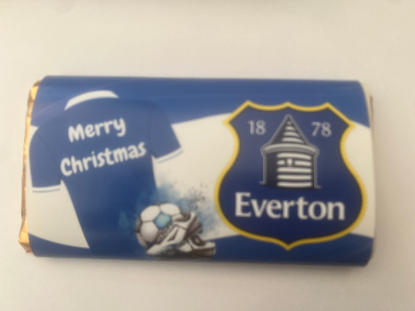 Christmas Football team chocolate wrapper (chocolate not included)