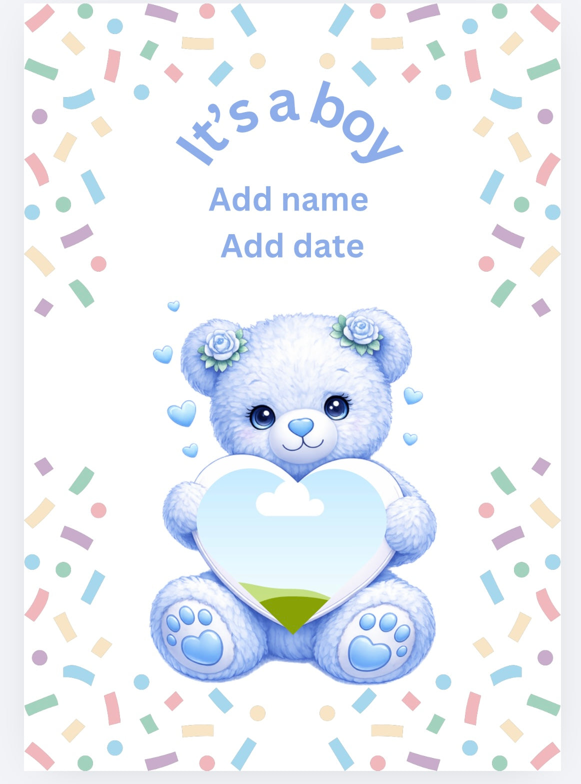 book vase bear baby arrival announcement customised UVDTF (UVPOD)