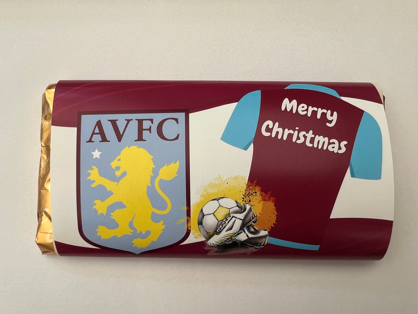 Christmas Football team chocolate wrapper (chocolate not included)