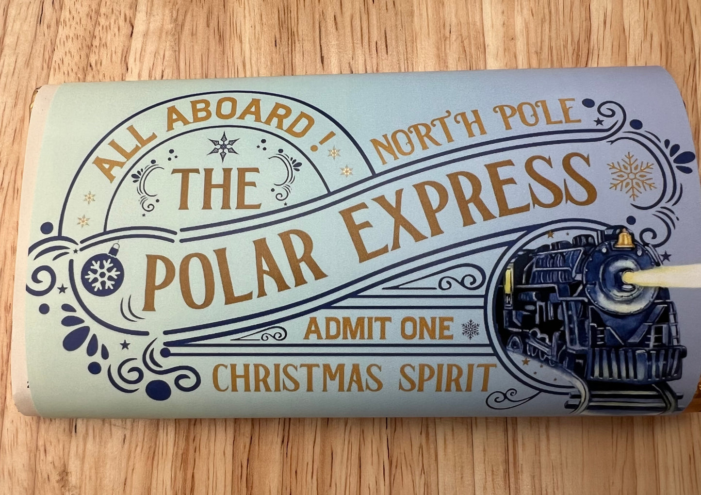 The polar express  chocolate bar wrapper