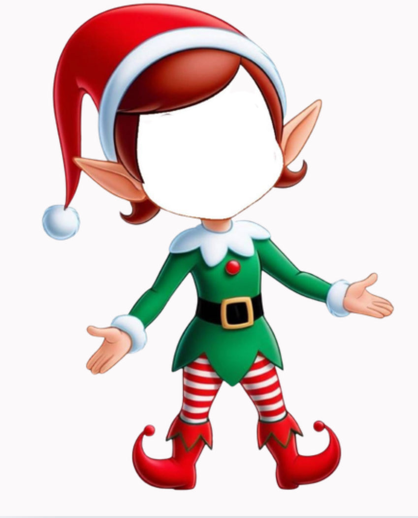 Face photo elf and grinch DTF transfer POD read the description!