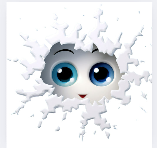 Peeking snowflake DTF (POD)