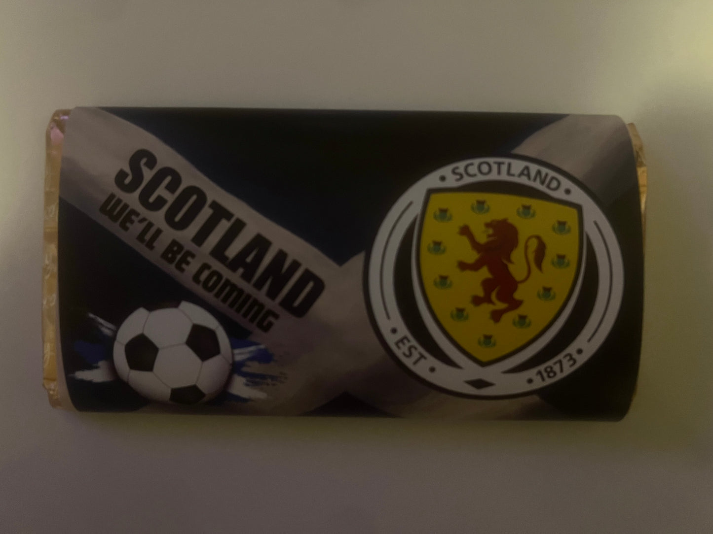 Scotland flag football team World Cup 2026 chocolate wrapper (chocolate not included)
